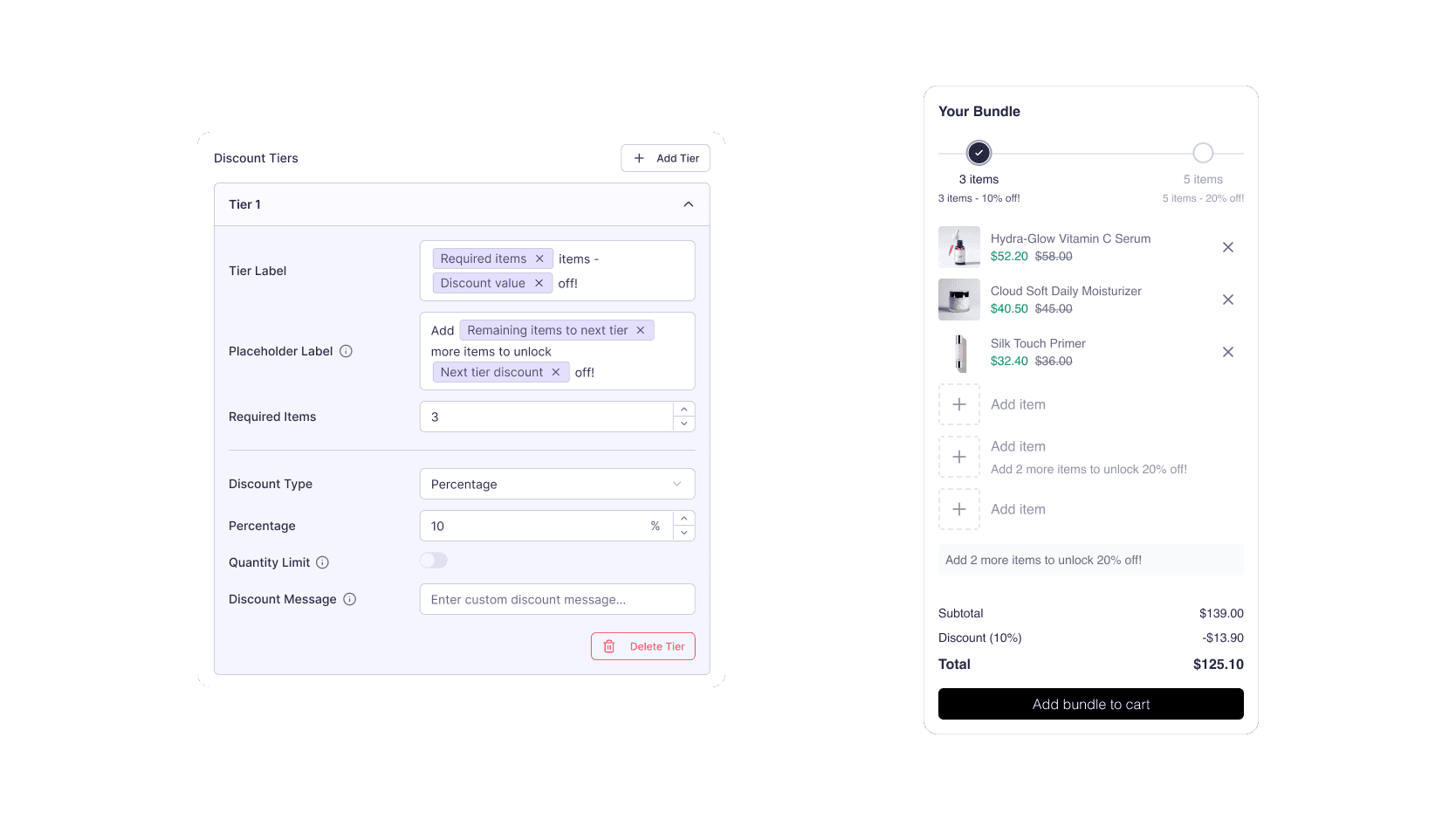 Tiered Discount Progress Bar