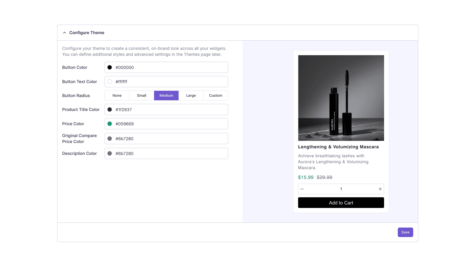 Style Customization Panel